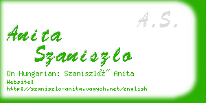 anita szaniszlo business card